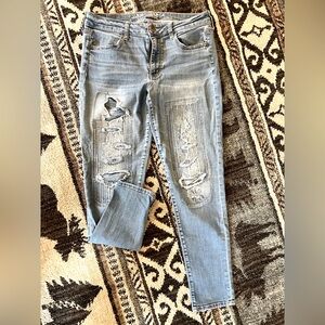 American Eagle distressed jeggings size 14